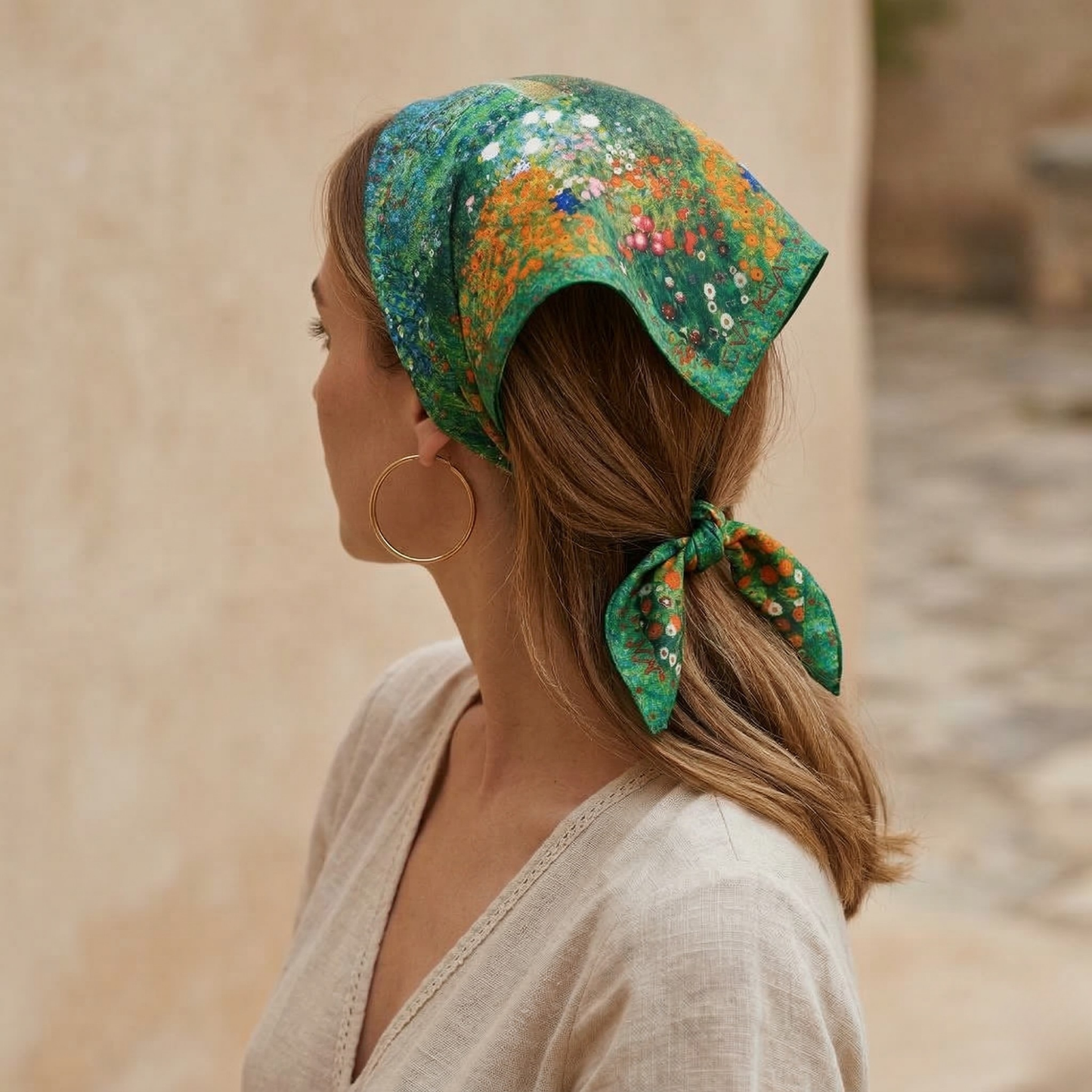 Renk Bahçesi Fular – Zümrüt | 55 cm x 55 cm