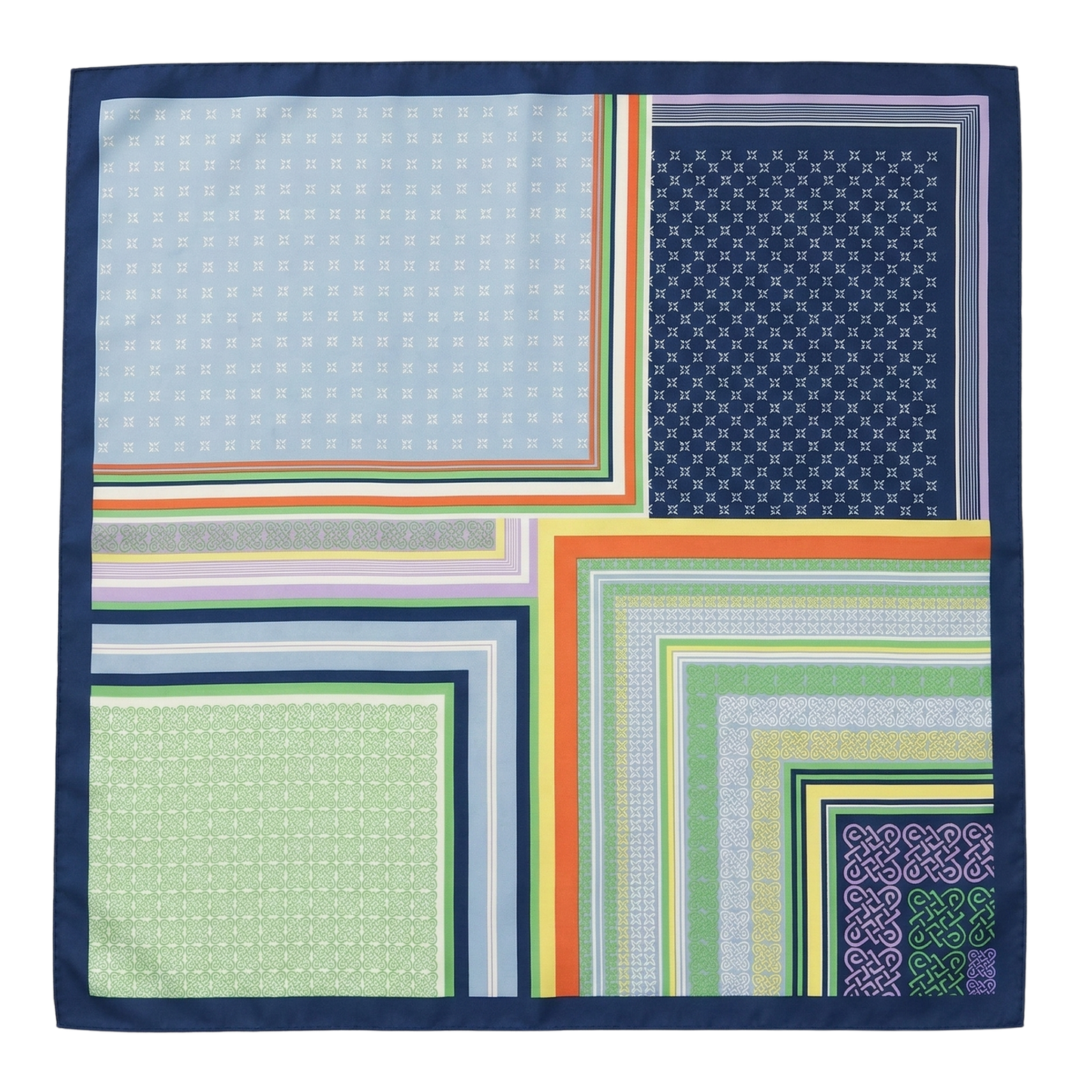 Renk Geometrisi Fular – Lacivert | 68 cm x 68 cm