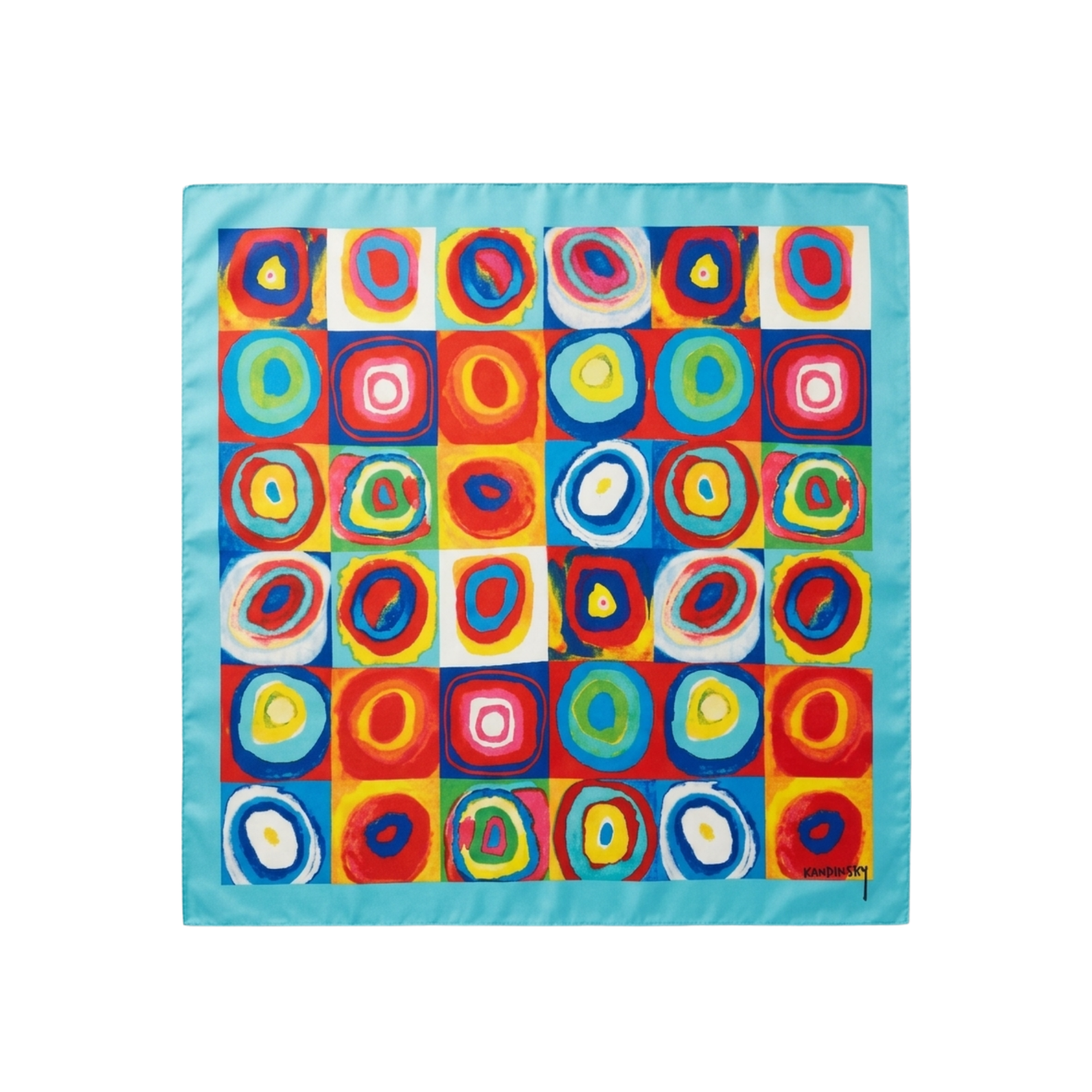 Renklerin Ritmi Fular – Mercan & Turkuaz | 55 cm x 55 cm