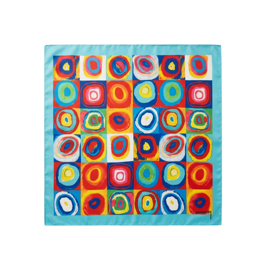 Renklerin Ritmi Fular – Mercan & Turkuaz | 55 cm x 55 cm