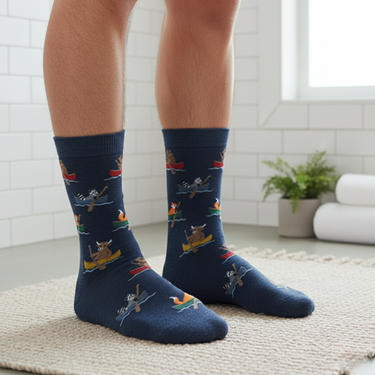 River Adventure Kayık Desenli Lacivert Çorap