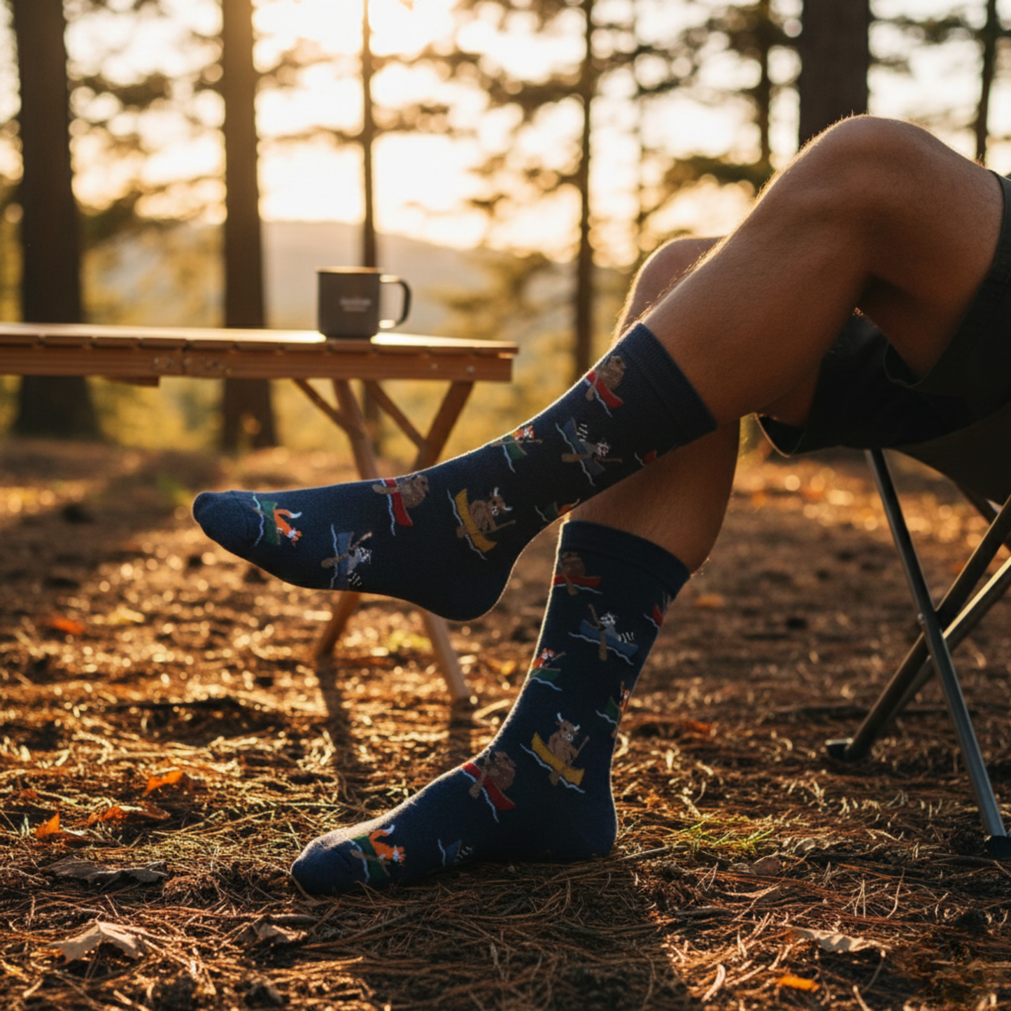 River Adventure Kayık Desenli Lacivert Çorap