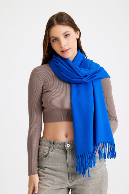 Basic Sky Kaşmir Unisex Şal - Mavi
