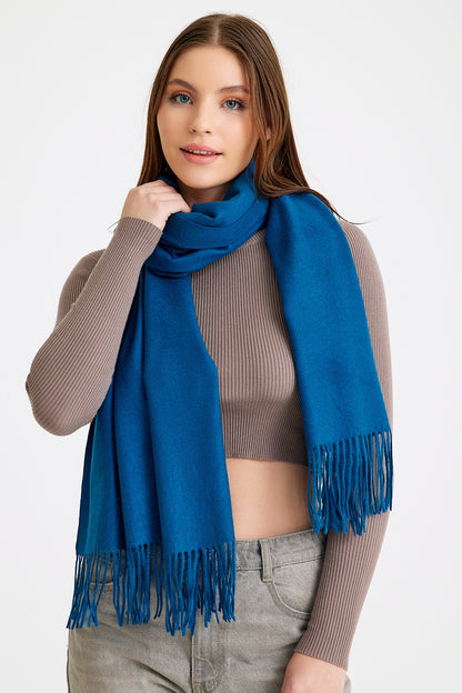 Basic Sky Kaşmir Unisex Şal -  Petrol Mavisi