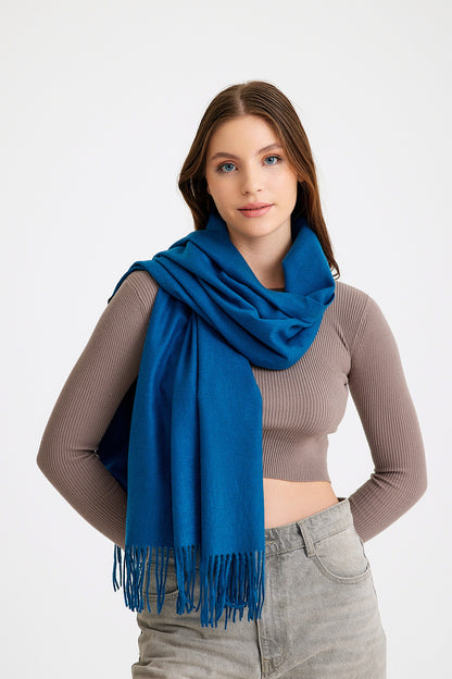 Basic Sky Kaşmir Unisex Şal -  Petrol Mavisi