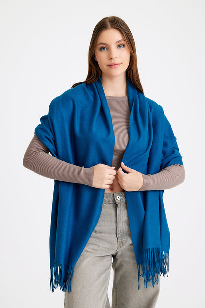 Basic Sky Kaşmir Unisex Şal -  Petrol Mavisi