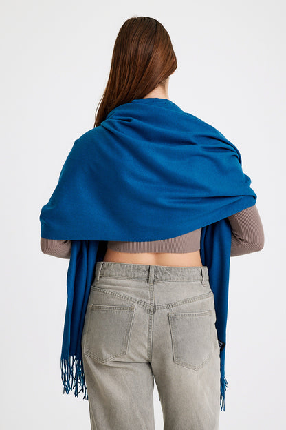 Basic Sky Kaşmir Unisex Şal -  Petrol Mavisi