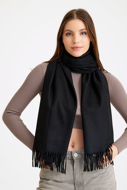 Basic Sky Kaşmir Unisex Şal - Siyah