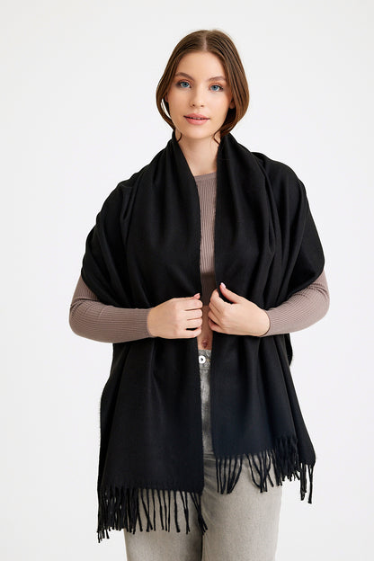 Basic Sky Kaşmir Unisex Şal - Siyah