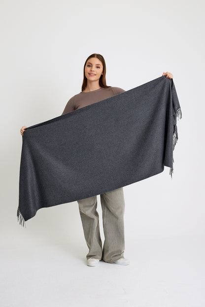 Basic Sky Kaşmir Unisex Şal - Antrasit