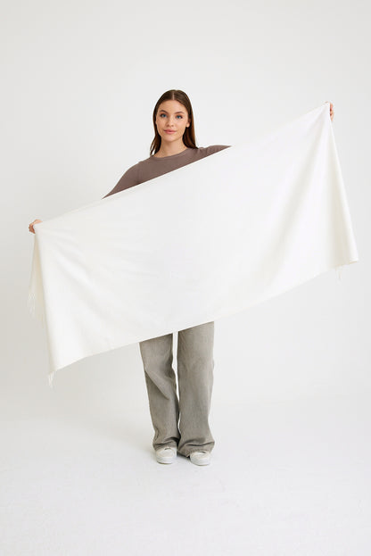 Basic Sky Kaşmir Unisex Şal - Krem