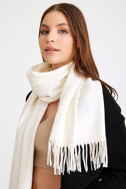 Basic Sky Kaşmir Unisex Şal - Krem