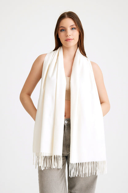 Basic Sky Kaşmir Unisex Şal - Krem