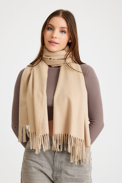 Basic Sky Kaşmir Unisex Şal - Taş Rengi