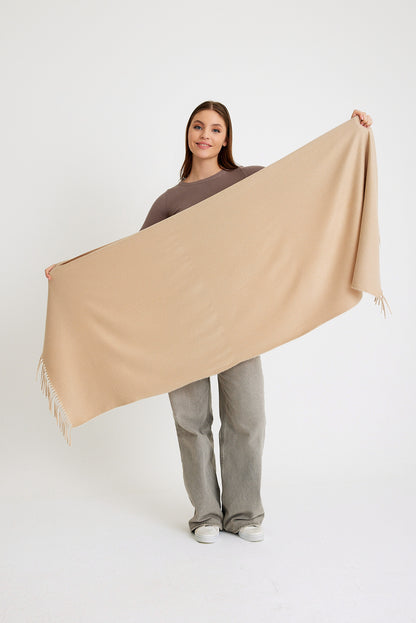 Basic Sky Kaşmir Unisex Şal - Taş Rengi
