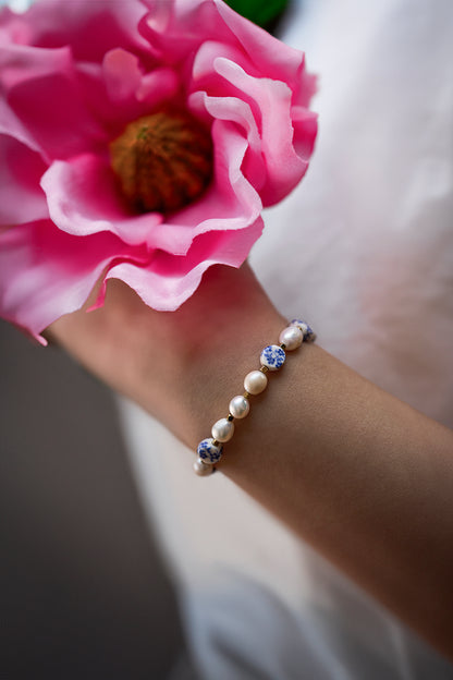 Seramik Çiçek İnci Dizi Bileklik