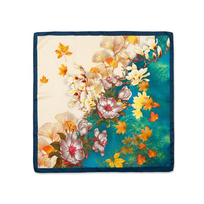Sonbahar Işığı Fular – Turkuaz | 68 cm x 68 cm
