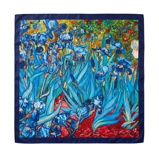 Süsen Bahçesi Fular – Kobalt | 55 cm x 55 cm