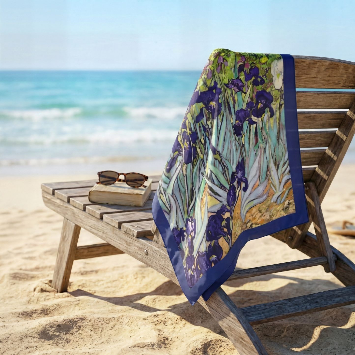 Süsen Bahçesi Fular – İndigo |  55 cm x 55 cm