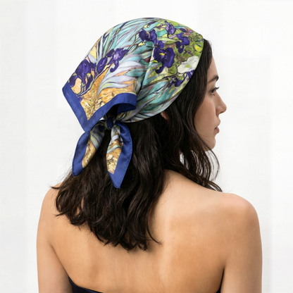 Süsen Bahçesi Fular – İndigo |  55 cm x 55 cm