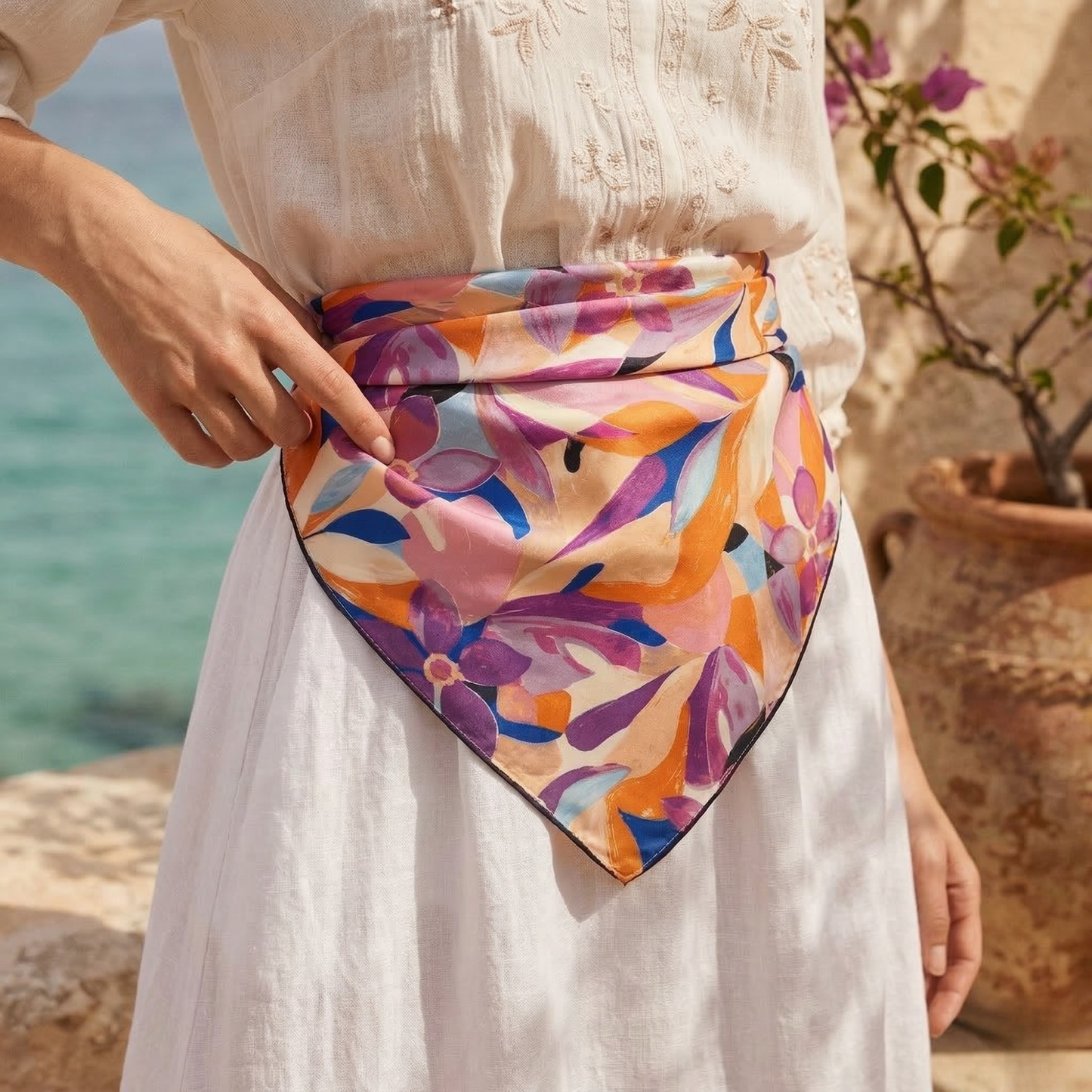 Tropik Rüyalar Fular – Mercan | 68 cm x 68 cm