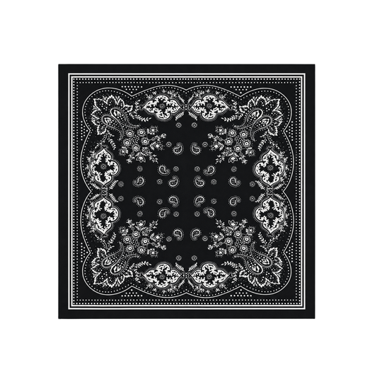 Vintage Desen Fular – Siyah | 68 cm x 68 cm